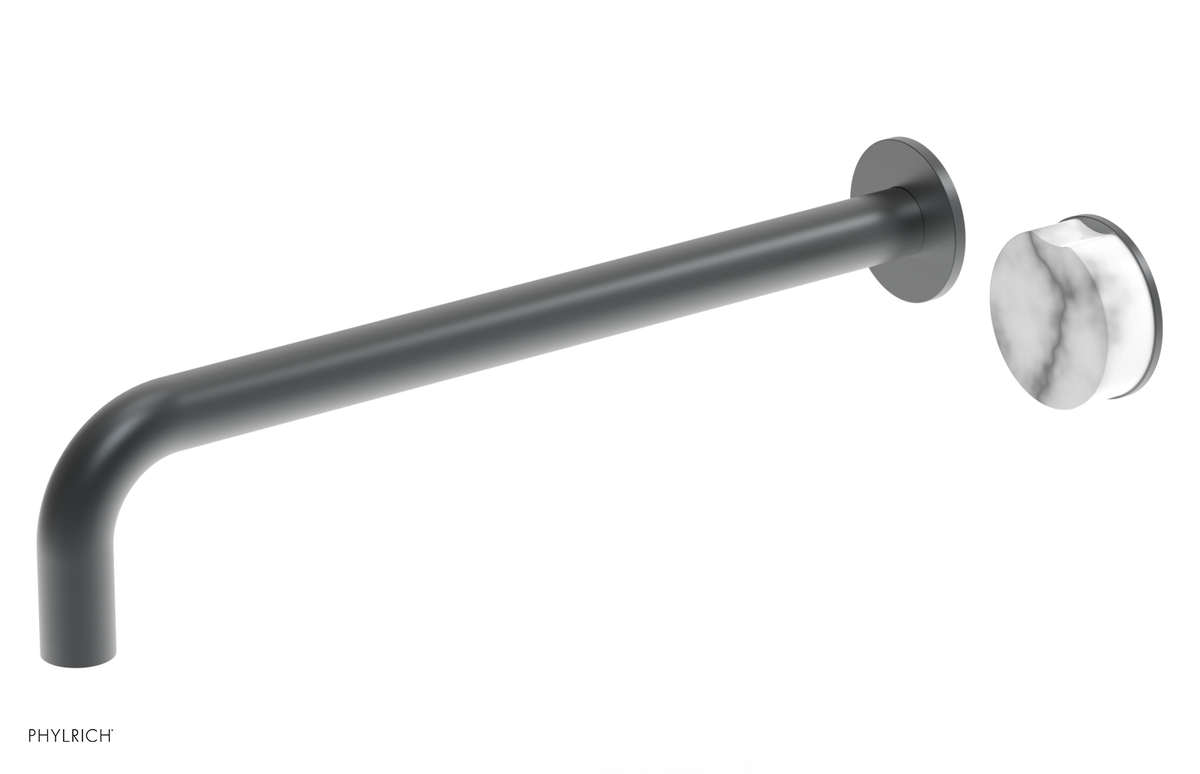 CIRC - 14" Single Handle Wall Lavatory Set - White Marble Handle 250-17-14