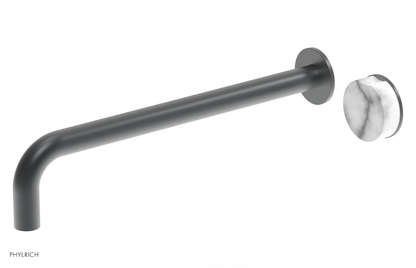 CIRC - 14" Single Handle Wall Lavatory Set - White Marble Handle 250-17-14