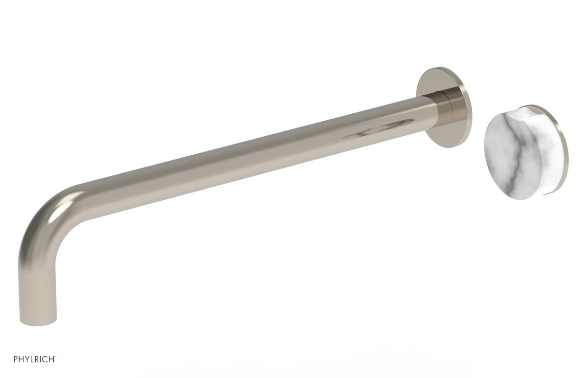 CIRC - 14" Single Handle Wall Lavatory Set - White Marble Handle 250-17-14