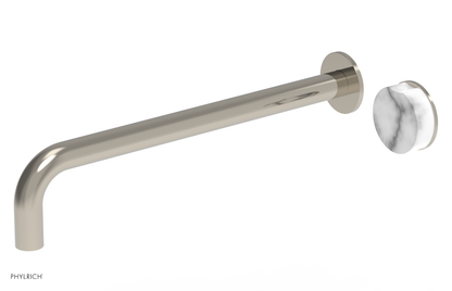 CIRC - 14" Single Handle Wall Lavatory Set - White Marble Handle 250-17-14
