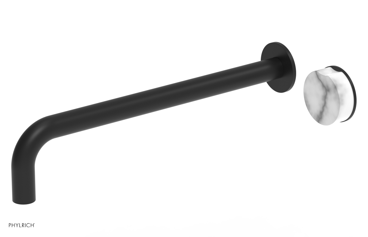 CIRC - 14" Single Handle Wall Lavatory Set - White Marble Handle 250-17-14