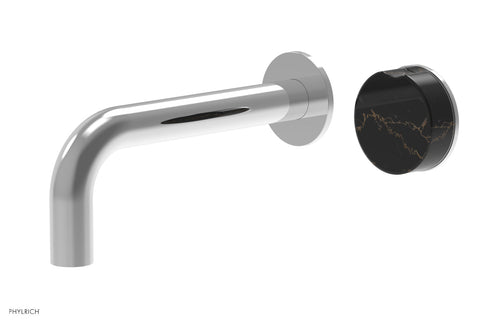 Phylrich CIRC - Single Handle Wall Lavatory Set - Black Marble Handle 250-17