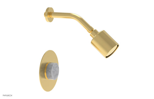 Phylrich CIRC - Pressure Balance Shower Set - White Marble Handle 250-23