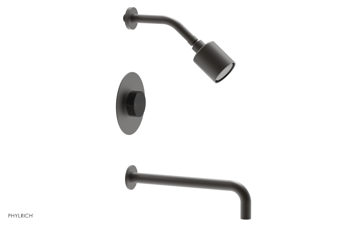 CIRC 12" Pressure Balance Tub and Shower Set - Marble Handle 250-28-12