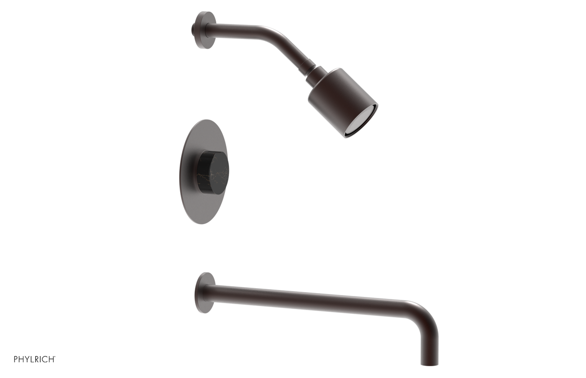 CIRC 14" Pressure Balance Tub and Shower Set - Marble Handle 250-28-14