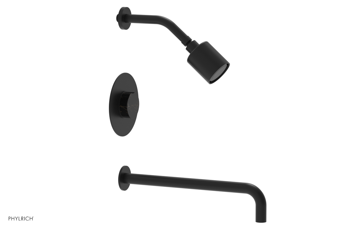 CIRC 14" Pressure Balance Tub and Shower Set - Marble Handle 250-28-14