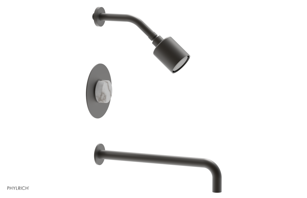 CIRC 14" Pressure Balance Tub and Shower Set - Marble Handle 250-28-14