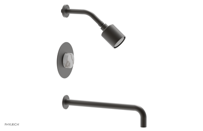 CIRC 14" Pressure Balance Tub and Shower Set - Marble Handle 250-28-14