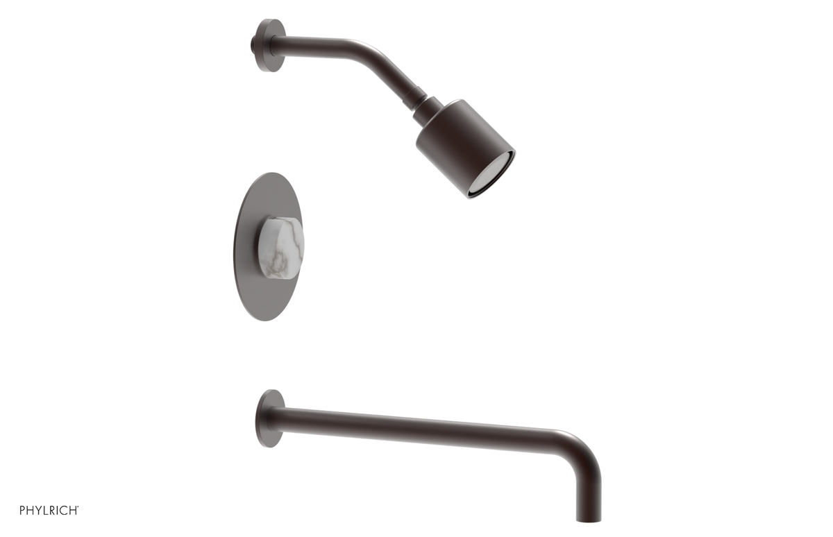 CIRC 14" Pressure Balance Tub and Shower Set - Marble Handle 250-28-14