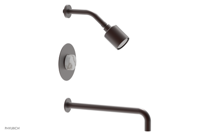 CIRC 14" Pressure Balance Tub and Shower Set - Marble Handle 250-28-14