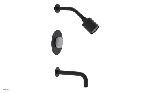 Phylrich CIRC Pressure Balance Tub and Shower Set - Marble Handle 250-28