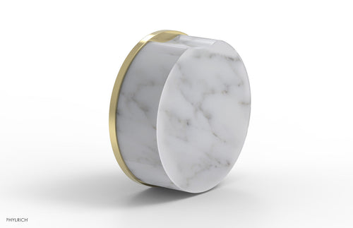 Phylrich CIRC - Volume Control/Diverter Trim - White Marble Handle 250-37