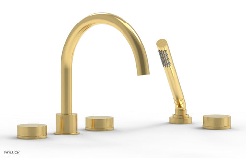 Phylrich CIRC - Deck Tub Set with Hand Shower - High Spout Round Handles 250-48
