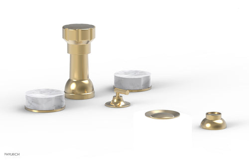 Phylrich CIRC - Four Hole Bidet Set - Marble Handles 250-62