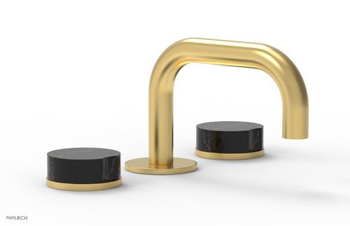 Phylrich CIRC - Widespread Faucet - Low Spout, Marble Handles 250L-03