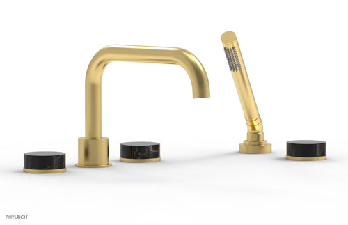 Phylrich CIRC - Deck Tub Set with Hand Shower - Marble Handles 250L-50