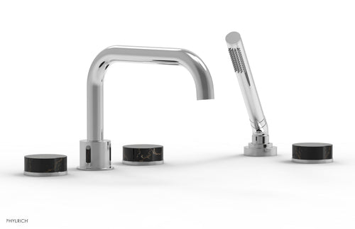 Phylrich CIRC - Deck Tub Set with Hand Shower - Marble Handles 250L-50