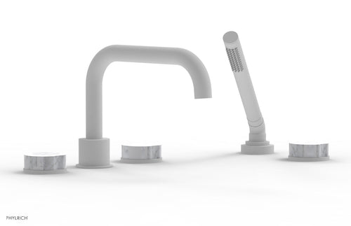 Phylrich CIRC - Deck Tub Set with Hand Shower - Marble Handles 250L-50
