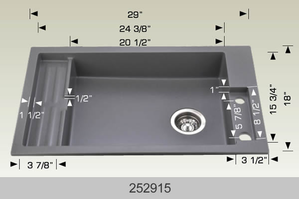 Bosco 252915 29" Granite Composite Kitchen Sin