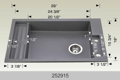 Bosco 252915 29" Granite Composite Kitchen Sin