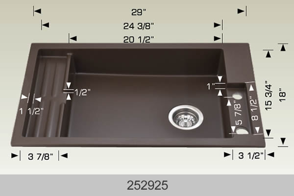 Bosco 252925 29" Granite Composite Kitchen Sink