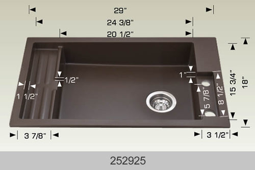 Bosco 252925 29" Granite Composite Kitchen Sink