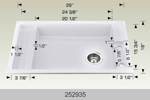 Bosco 252935 29" Granite Composite Kitchen Sink