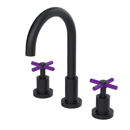 Rubinet Widespread Kitchen Set with LaSalle Spout Matt Black