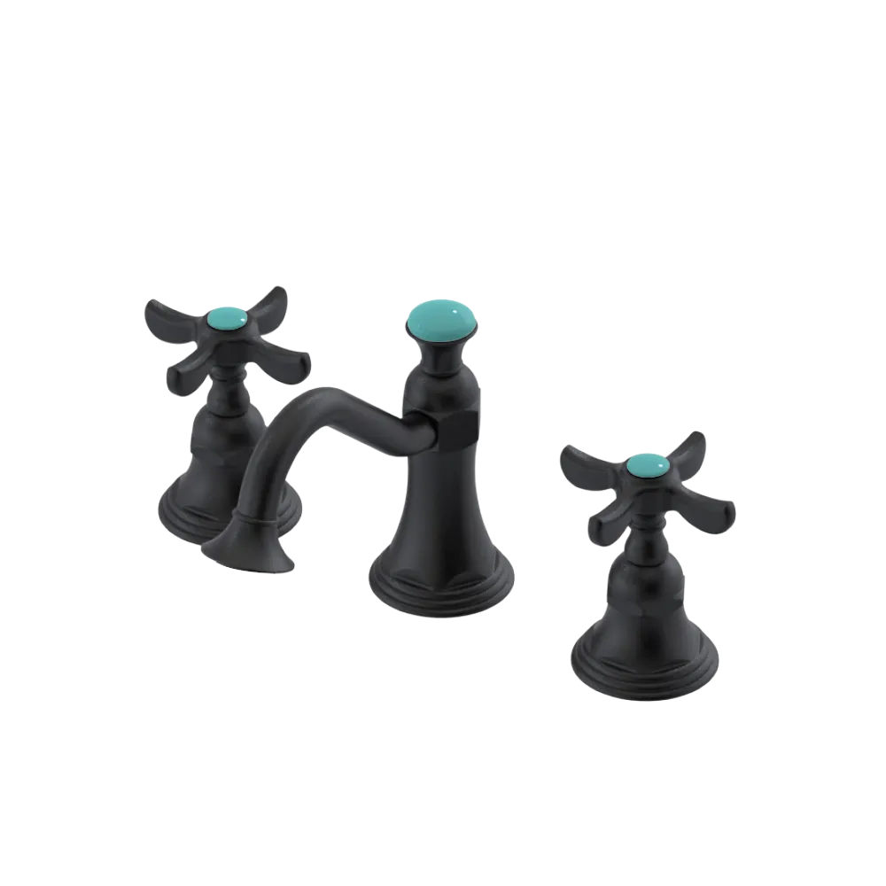 Rubinet Widespread Lav. Set. (less drain) Matt Black