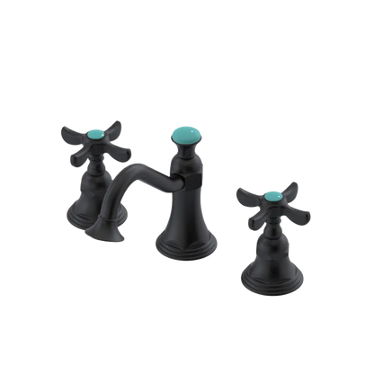 Rubinet Widespread Lav. Set. (less drain) Matt Black