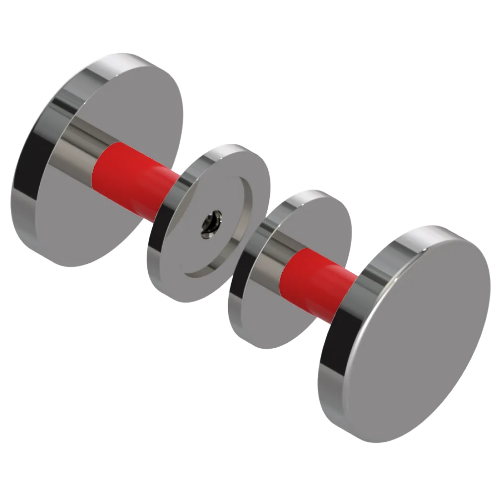 Rubinet Shower Door Knob (set) Polished Nickel