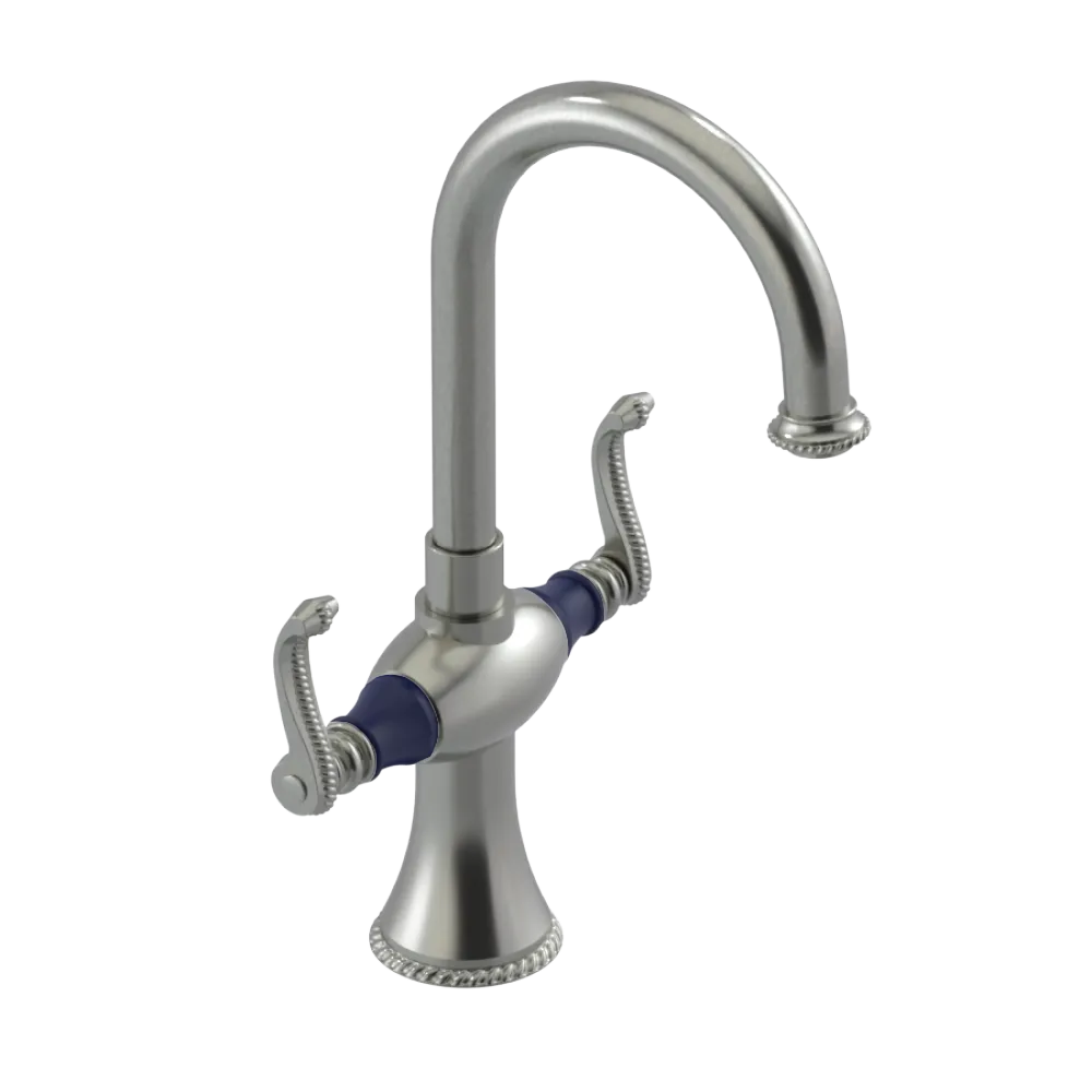 Rubinet Single Hole Dual Handle Lav. Set. (less drain) Satin Nickel