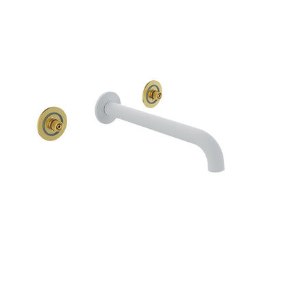 Baril Two handles wall-mounted lavatory faucet (without handle), drain not included