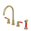 Rubinet Widespread Kitchen Set with Hand Spray Satin Brass