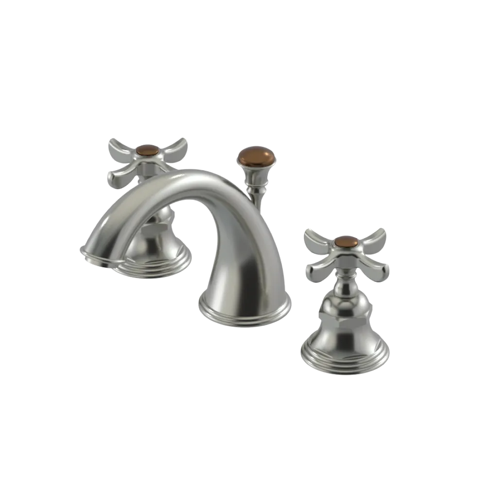 Rubinet Widespread Lav. Set. (less drain) Satin Nickel