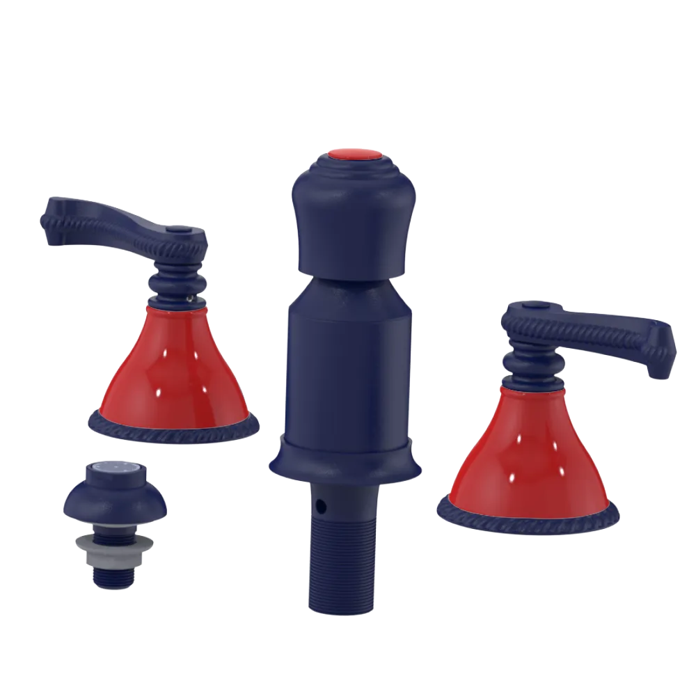 Rubinet Bidet Fitting with Spray, Diverter, and Vacum Breaker (Less Drain) Midnight Blue