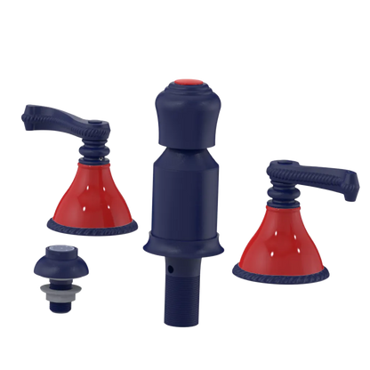 Rubinet Bidet Fitting with Spray, Diverter, and Vacum Breaker (Less Drain) Midnight Blue