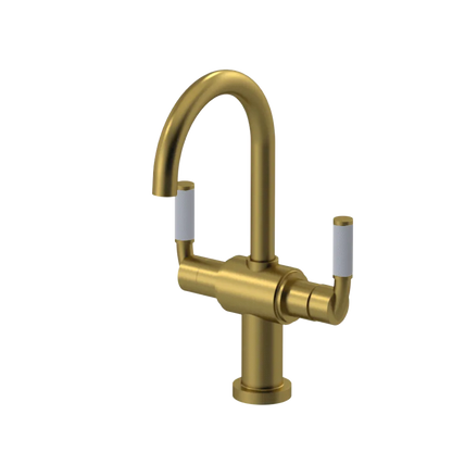 Rubinet Single Hole Dual Handle Lav. Set. (less drain) Antique Brass Matt