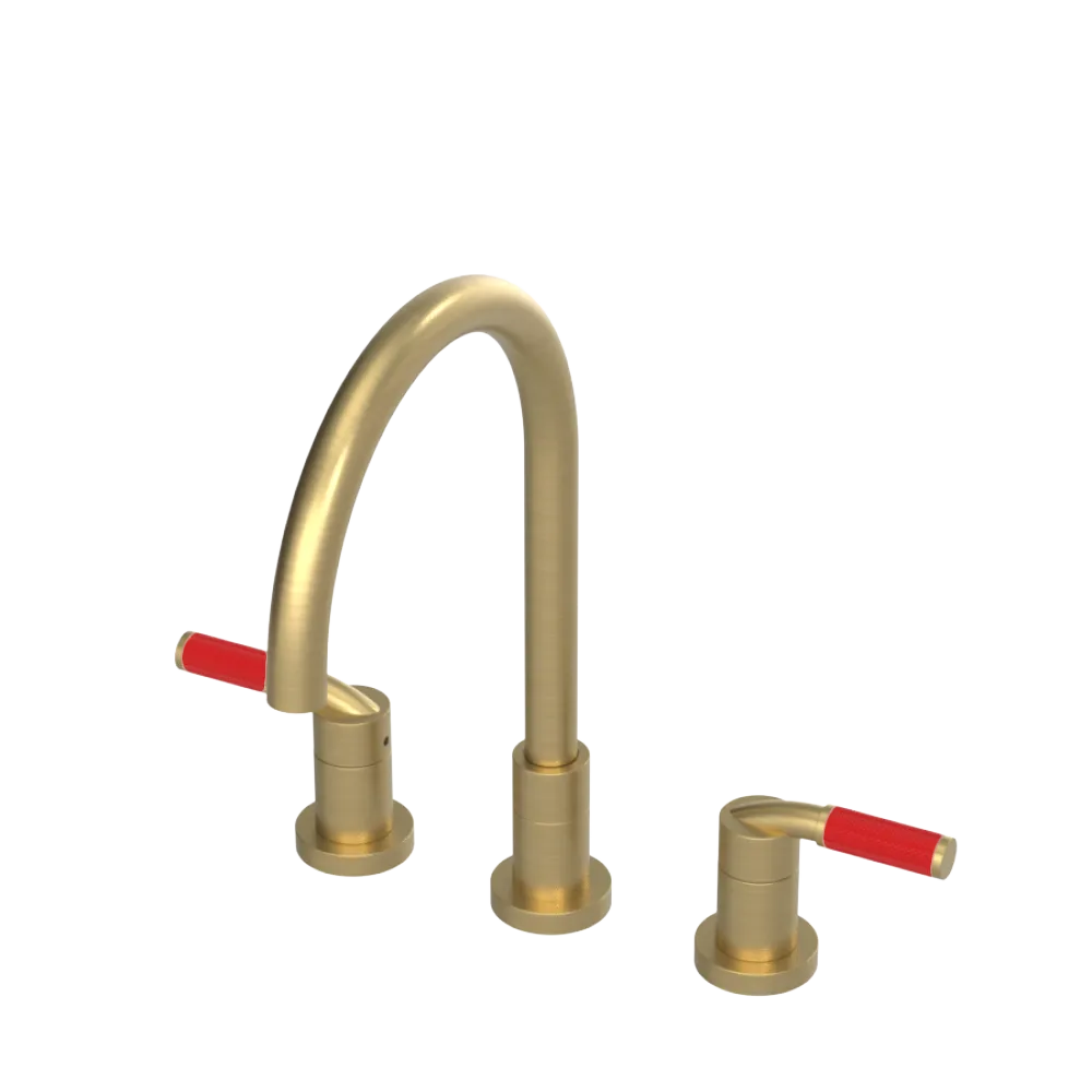 Rubinet Widespread Kitchen Set Satin Brass