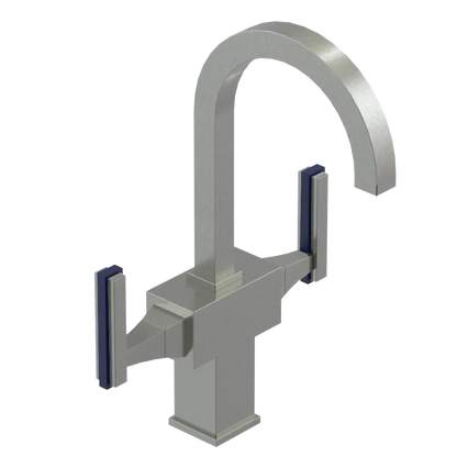Rubinet Single Hole Dual Handle Lav. Set. (less drain) Satin Nickel