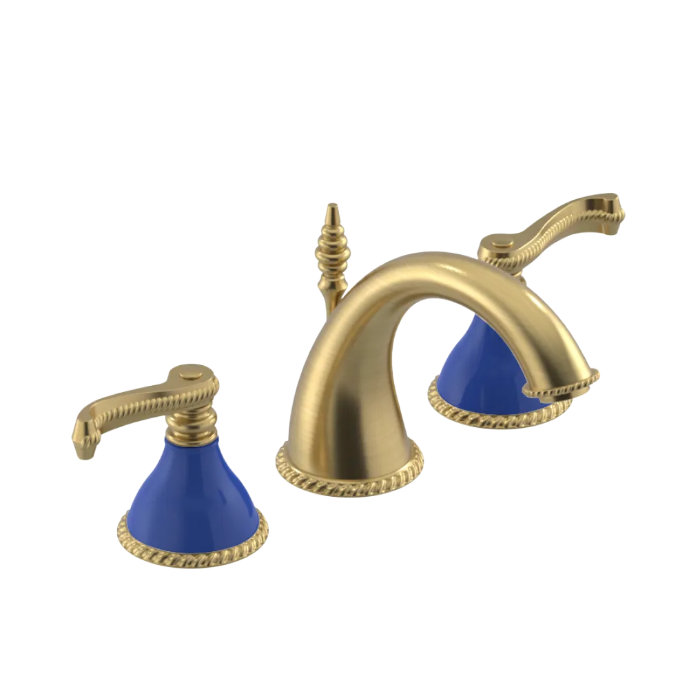 Rubinet Widespread Lav. Set. (less drain) Satin Brass