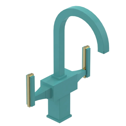 Rubinet Single Hole Dual Handle Lav. Set. (less drain) Aqua