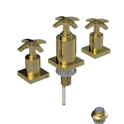 Rubinet Bidet Fitting with Spray, Diverter, and Vacuum Breaker (less drain) Bright Brass