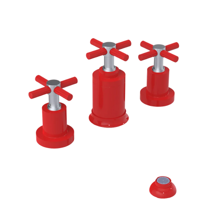Rubinet Bidet Fitting with Spray, Diverter, and Vacuum Breaker (less drain) Red