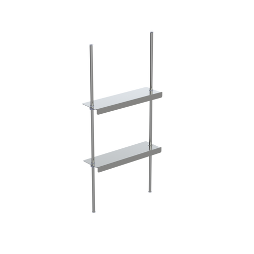 Rubinet Shelf kit consisting of 2 shelves & 2 tension rods Maroon