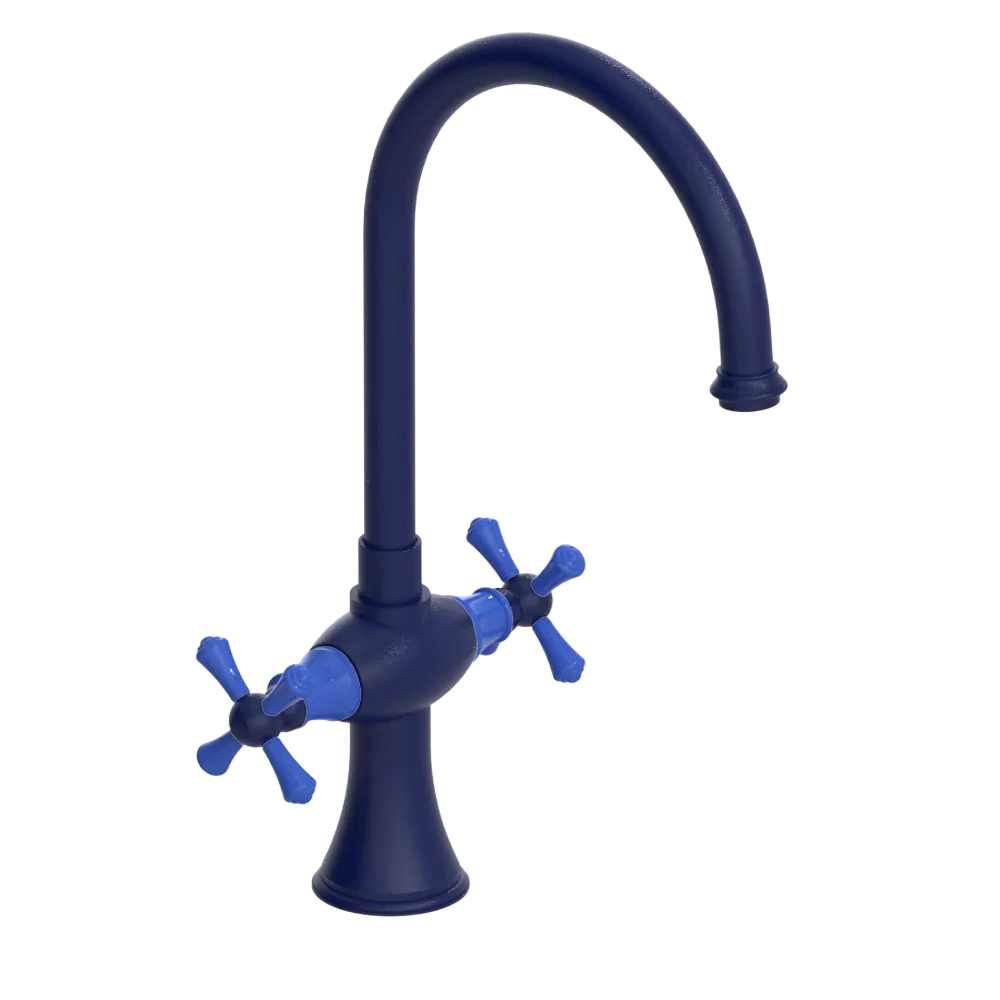 Rubinet Two Handle Single Hole Kitchen Set Midnight Blue
