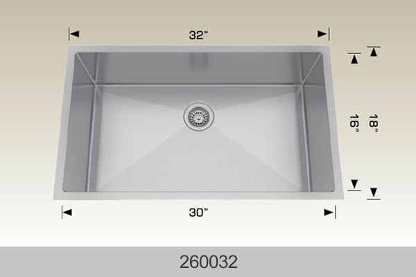 Bosco 260032 32" Stainless Steel Undermount Kitchen Sink