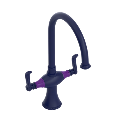 Rubinet Two Handle Single Hole Kitchen Set Midnight Blue