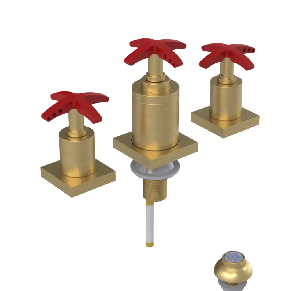 Rubinet Bidet Fitting with Spray, Diverter, and Vacuum Breaker (less drain) Satin Brass