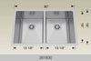 Bosco 261830 30" Stainless Steel Double Bowl Kitchen Sink